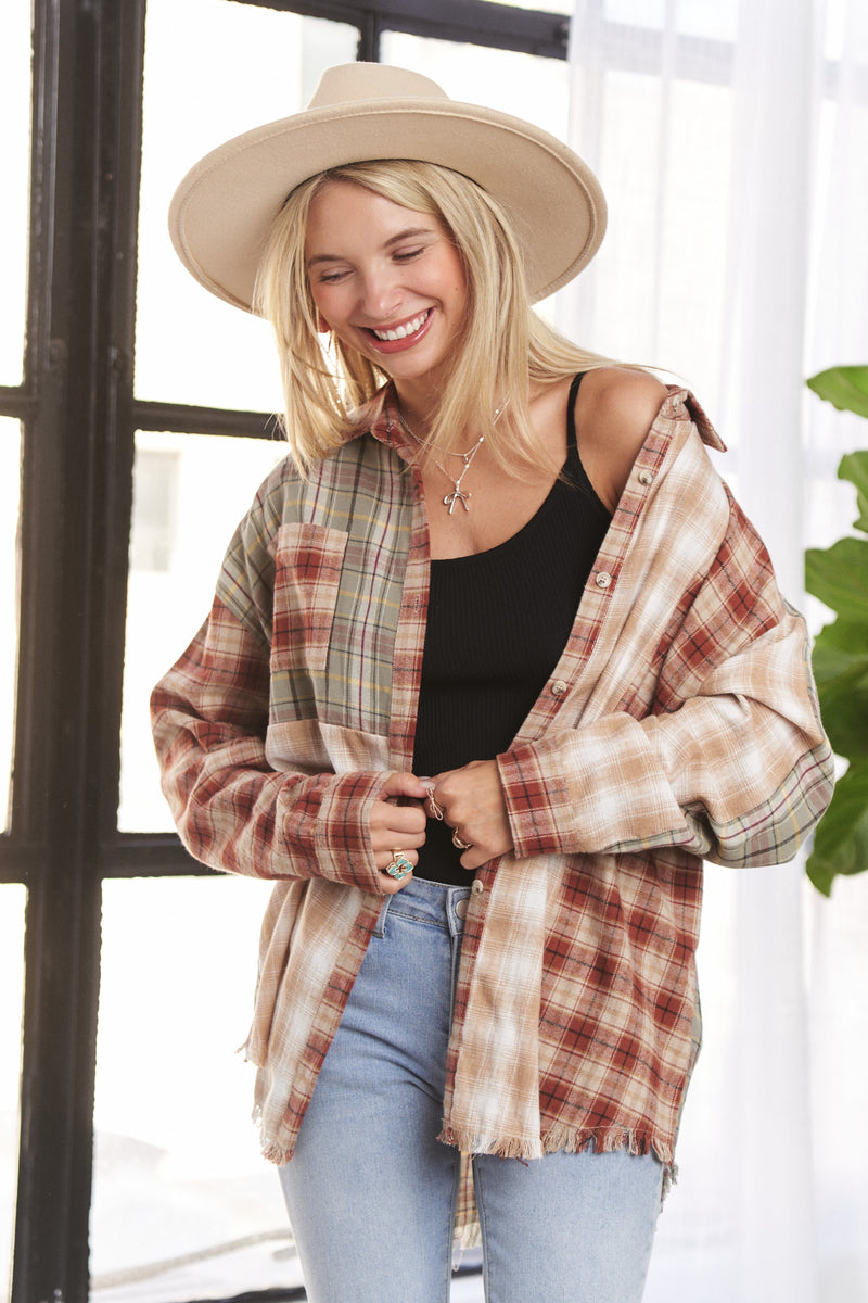 Mixed Feelings Color Block Flannel