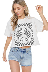 Peace & Checkers Graphic Tee