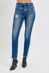 Risen Tummy Control Dark Wash Skinny Jeans