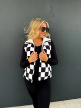 Race Way Checkered Puffer Vest