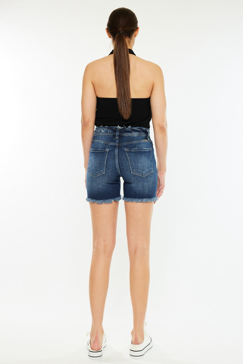 Kancan Longer Dark Wash Shorts