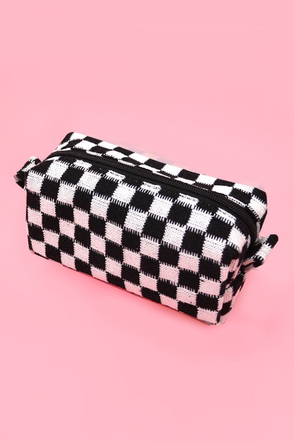 Checkered Cosmetic Bags