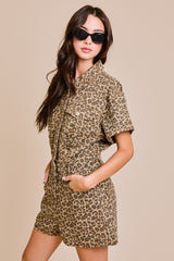 Lady In Leopard Romper