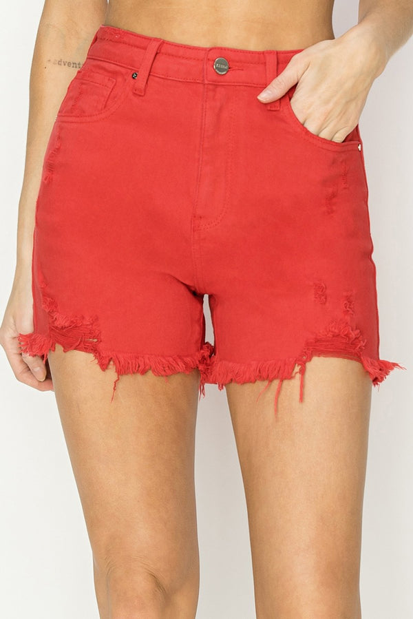 Risen Fiesta High Rise Distressed Shorts