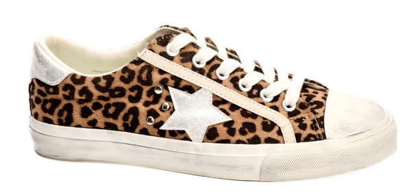 Big Dipper Leopard Lace Up Sneakers