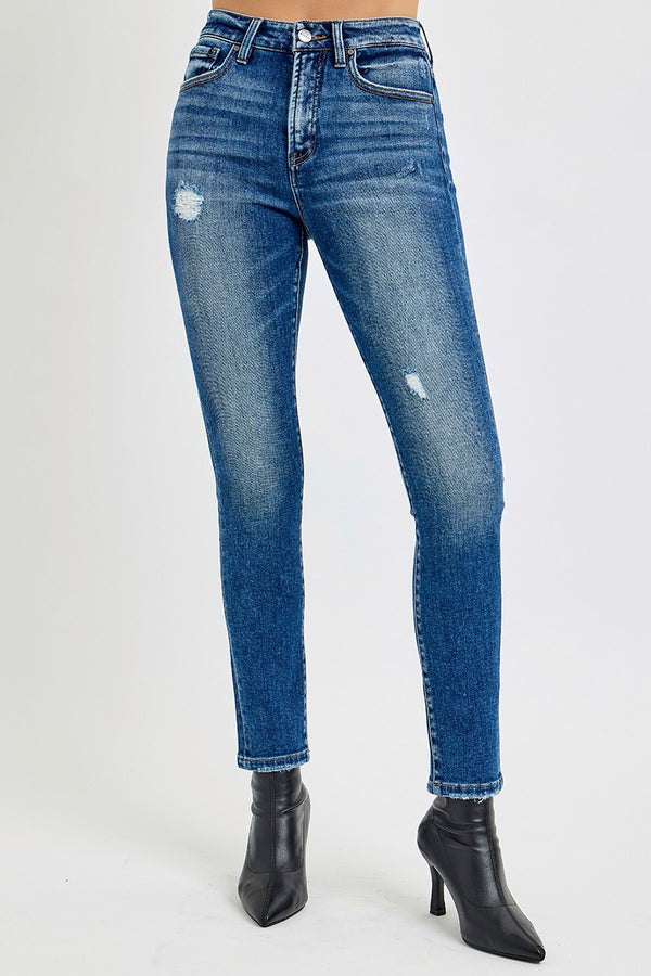 Risen Tummy Control Dark Wash Skinny Jeans