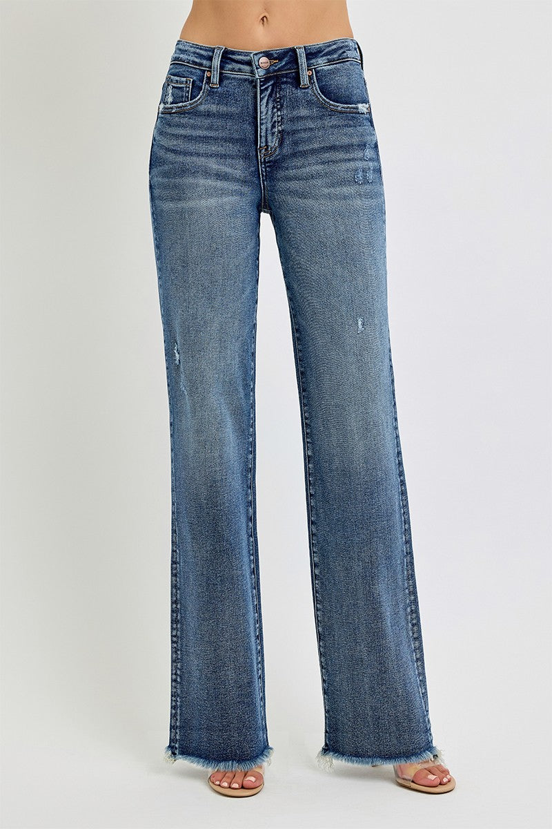 Risen Tummy Control Long Straight Jeans