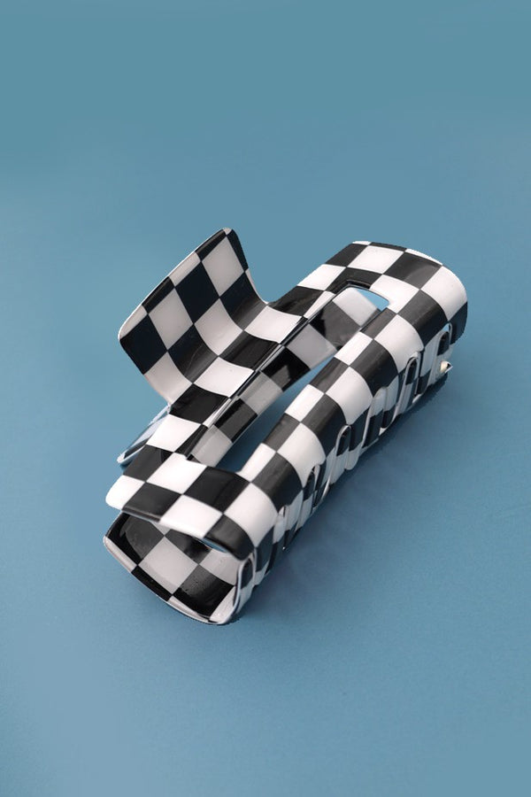 Checkered Jumbo Claw Clips