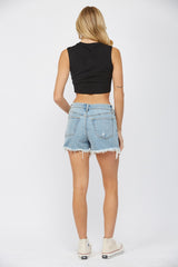 Mica Cool Blue High Rise Shorts