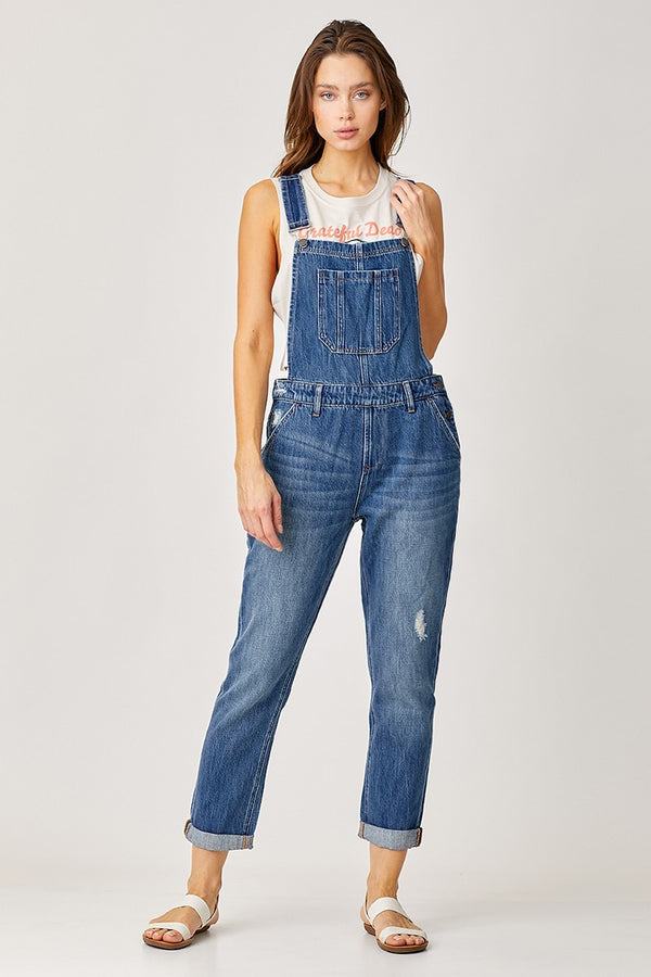 Risen Dark Wash Relaxed Fit Overalls