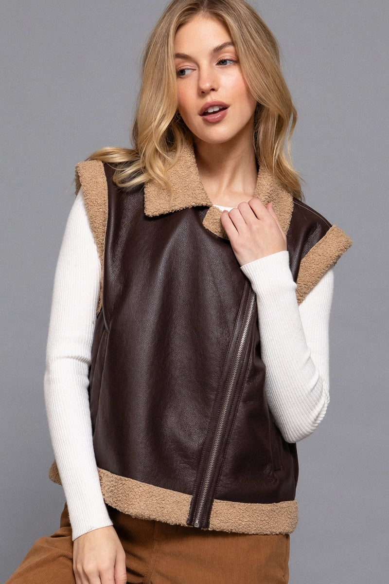 Jesalyn Faux Leather Vest