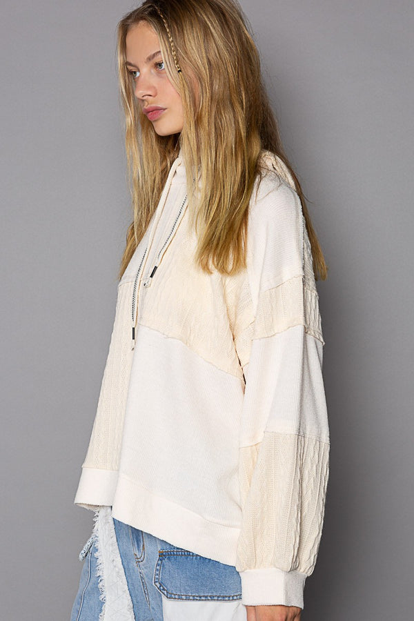 Cream Patchwork Pullover