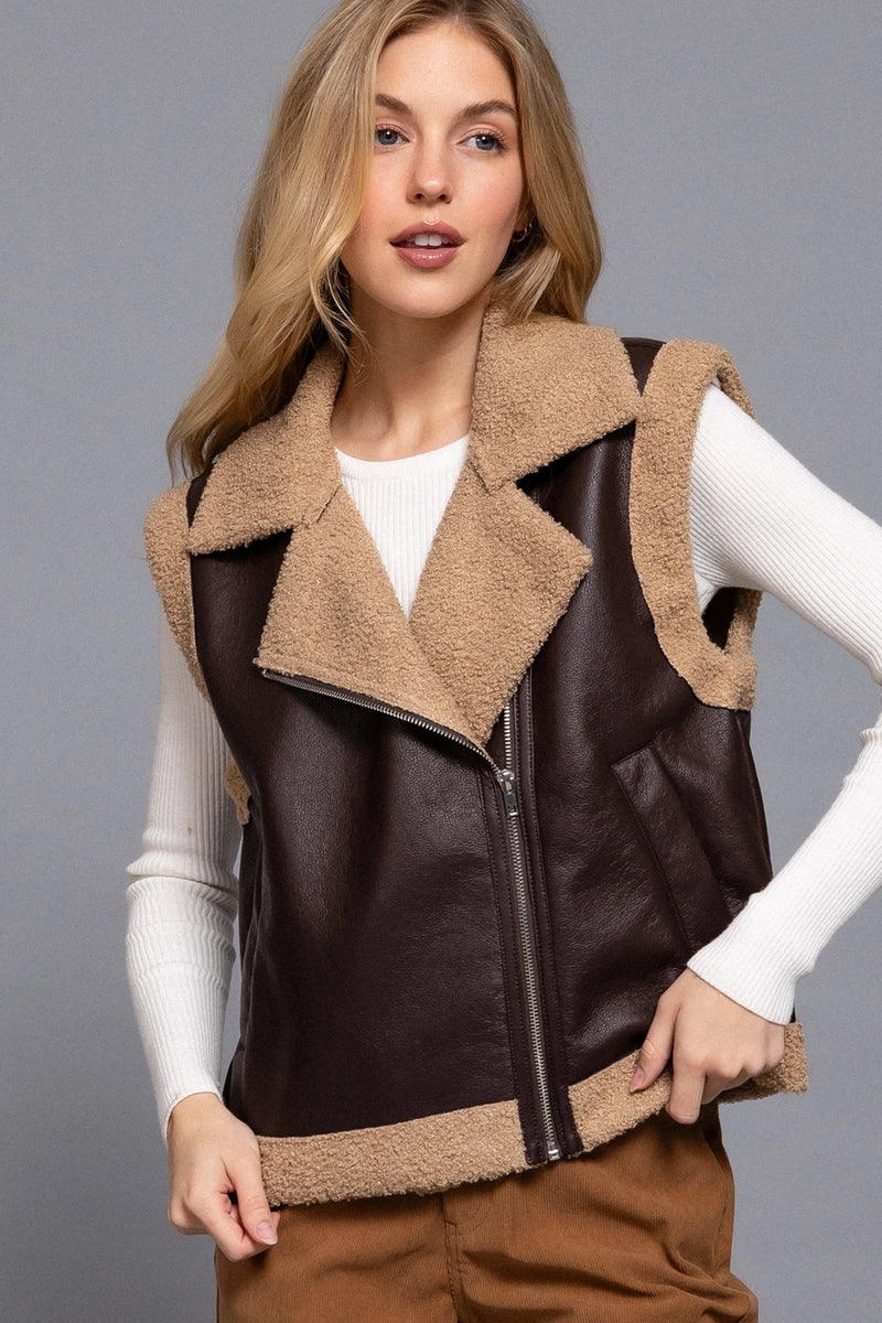 Jesalyn Faux Leather Vest