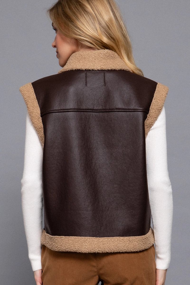 Jesalyn Faux Leather Vest