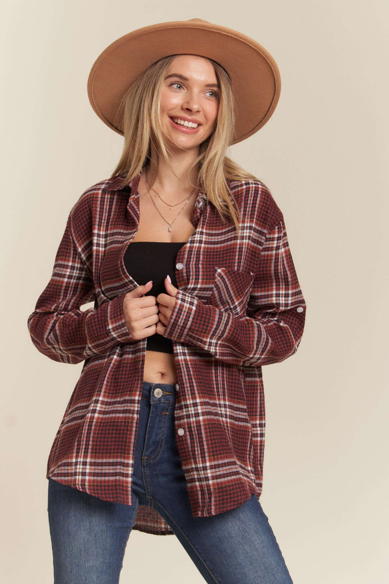 Amberly Burgundy Flannel