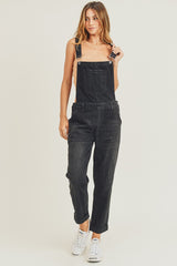 Risen Relaxed Fit Black Overalls