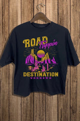 Road Trippin’ Graphic Cropped Tee