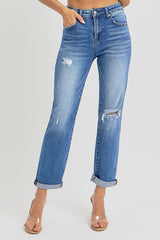 Risen Girlfriend Roll Up Jeans