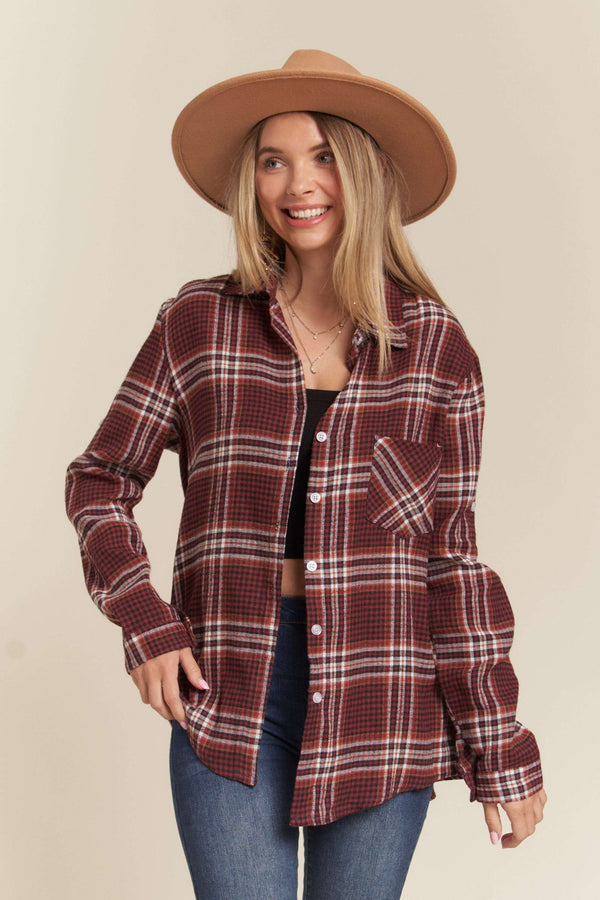 Amberly Burgundy Flannel