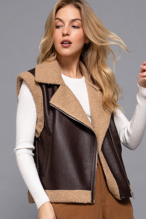 Jesalyn Faux Leather Vest