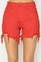 Risen Fiesta High Rise Distressed Shorts