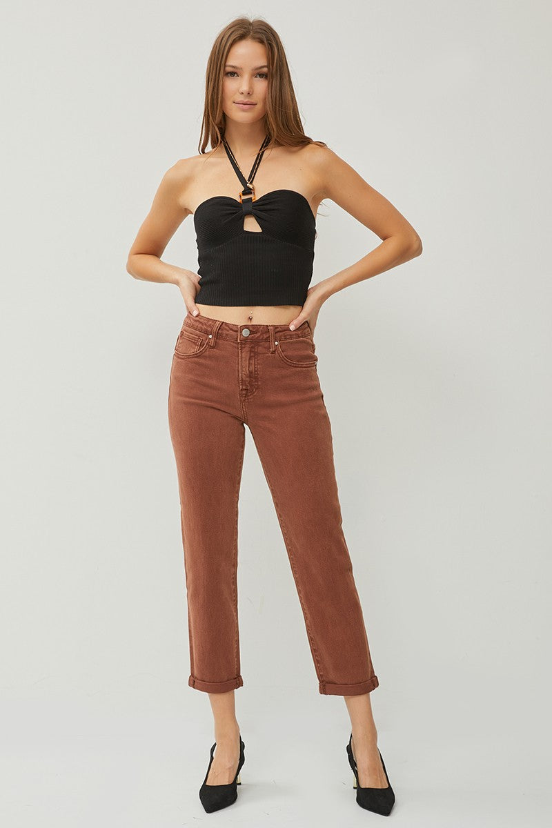 Risen Espresso Boyfriend Jeans