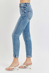 Risen Skinny Roll-Up Jeans