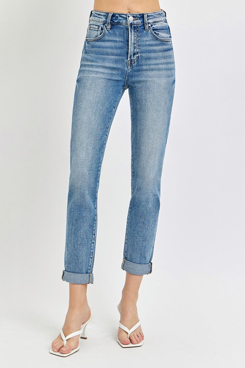 Risen Skinny Roll-Up Jeans