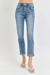 Risen Skinny Roll-Up Jeans