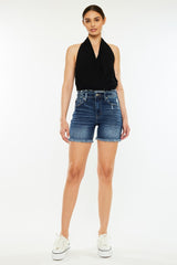 Kancan Longer Dark Wash Shorts