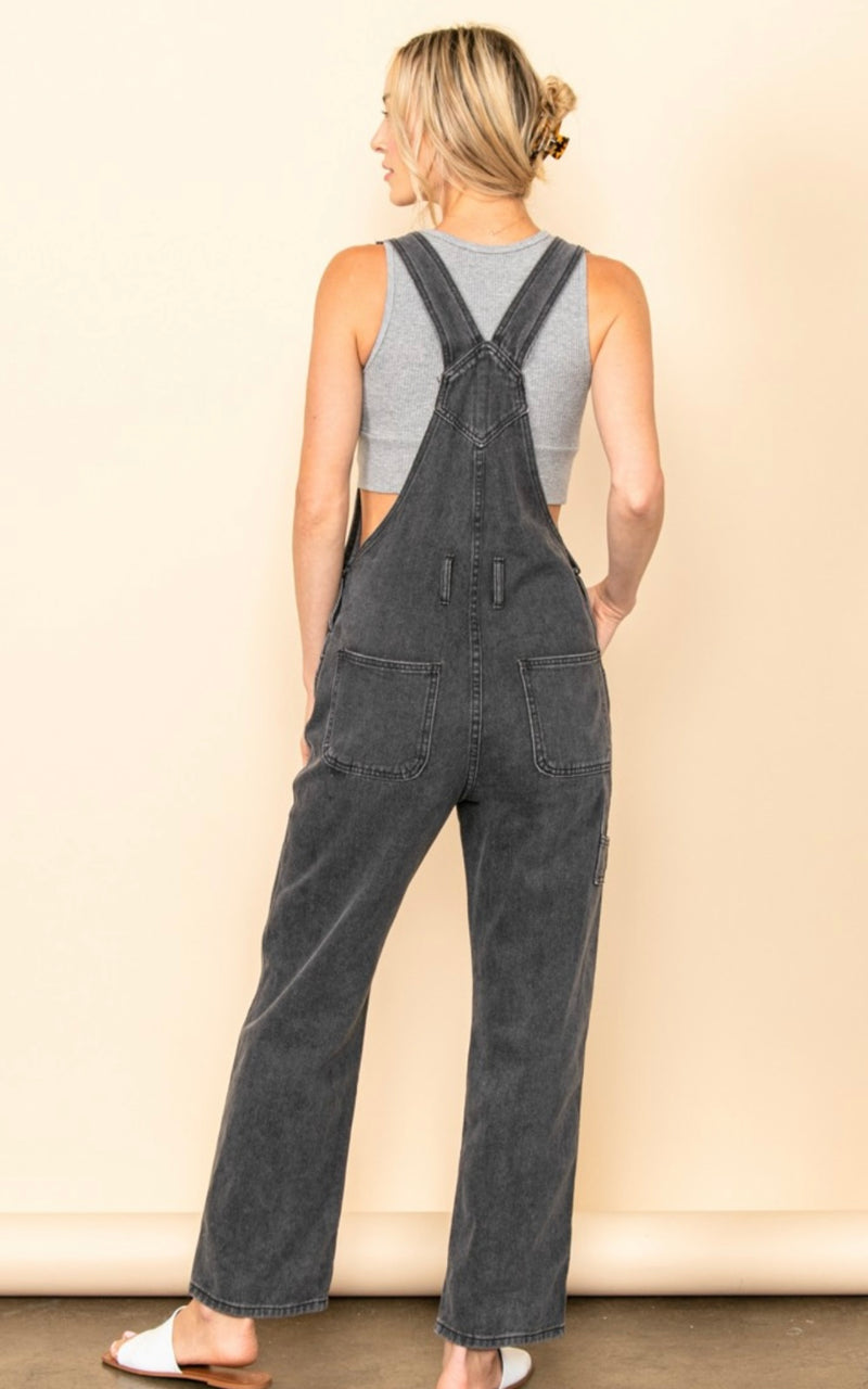 Vintage Washed Black Overalls